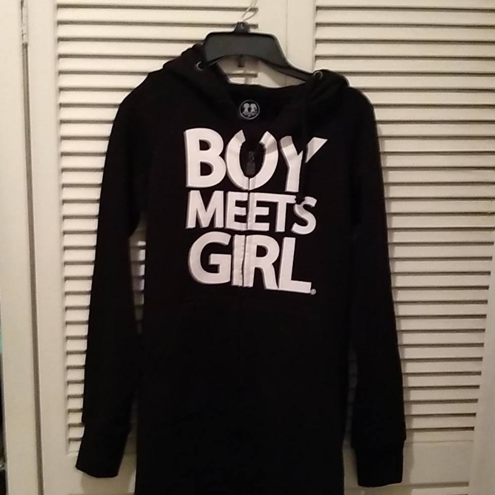 Boy meets girl hooded sweatshirt dress